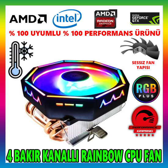 Snowman M400 Rainbow CPU Soğutucu Fan Snowman M400 Rainbow CPU Soğutucu Fan